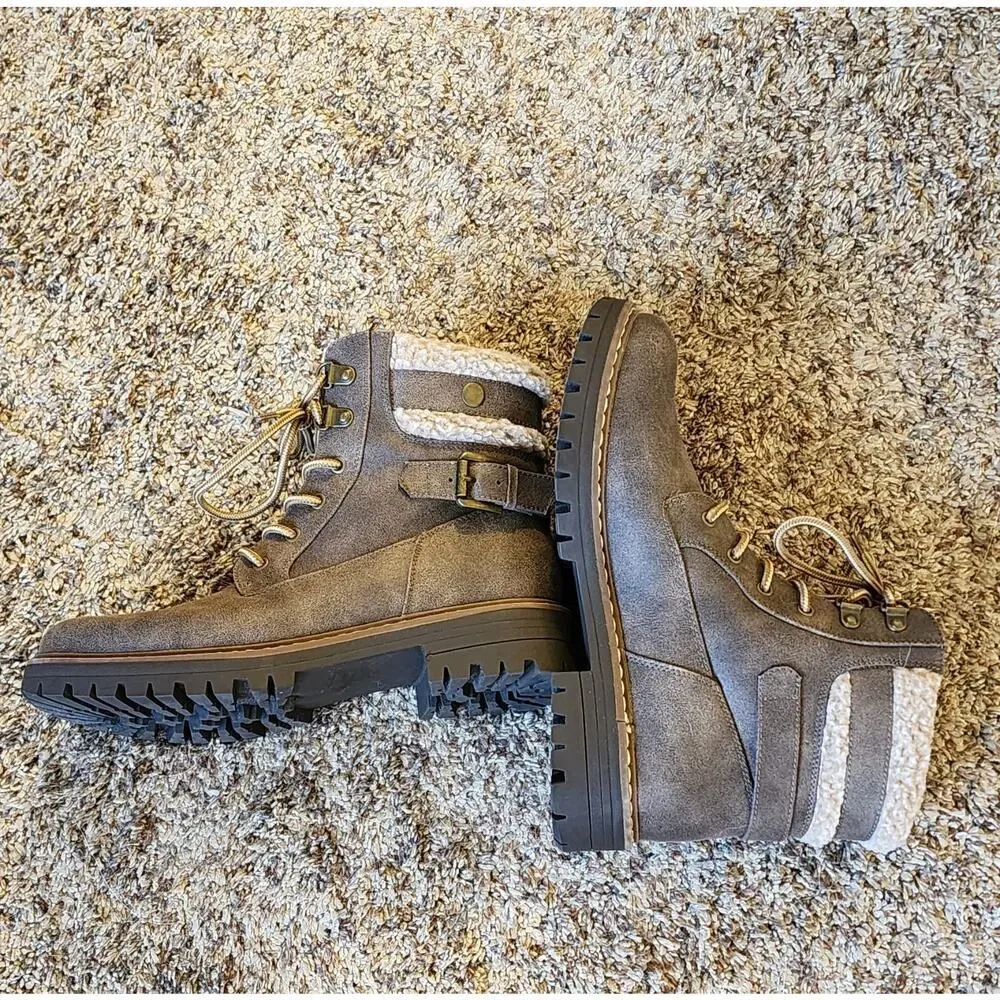 Cliffs White Mountain Meldon Brown Hiker Boots Size‎ 8 Fleece Lined NWOT